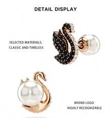 Swarovski Khuyên tai đính đá hình thiên nga nhiều màu sắc SWAROVSK dành cho nữ, mã sản phẩm 5684608 - 5684608 màu đen - Xem 7