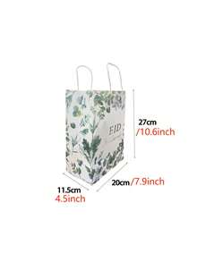 1pc Eid Mubarak Foil Stamped Gift Bag, Ramadan Party Decor, Decoration For Gifts, Cakes, Desserts - Green - View 3