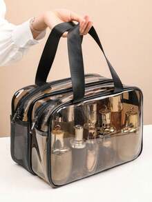 1 túi đựng đồ trang điểm, túi mỹ phẩm du lịch, túi đựng cọ trang điểm, túi đựng đồ vệ sinh cá nhân, túi đựng đồ trang điểm bằng PVC trong suốt, túi đựng đồ vệ sinh cá nhân cầm tay, túi đựng mỹ phẩm, túi đi biển, vật dụng cần thiết khi đi du lịch. - Nhiều màu - Xem 13