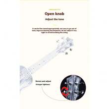 21-Inch Transparent Plastic Ukulele Four-String Small Guitar,Beginner Musical Instrument,New Year's And Valentine's Day Gifts - 透明的 - 查看 5
