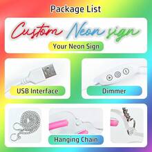 LED Neon Sign Night Light For Wall Party Décor Bedroom Room Bar Wedding Home Birthday Art Decoration Christmas With USB Light Modulator 5v 16.5''*9.1'' - 生日快樂 - 查看 7