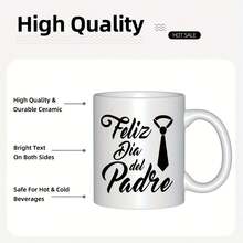 Feliz Dia Del Padre Mug - Spanish Father'S Day Gift For Dad, Grandpa, Husband - 11oz Ceramic Coffee Cup With Black Handle, White Mug For Birthdays, Christmas, Any Occasion - Durable & Stylish Design, Father'S Day Gift Mug| Elegant Mug Design| Durable Ceramic Mug, Coffee Mug - 黑色的- - 查看 9