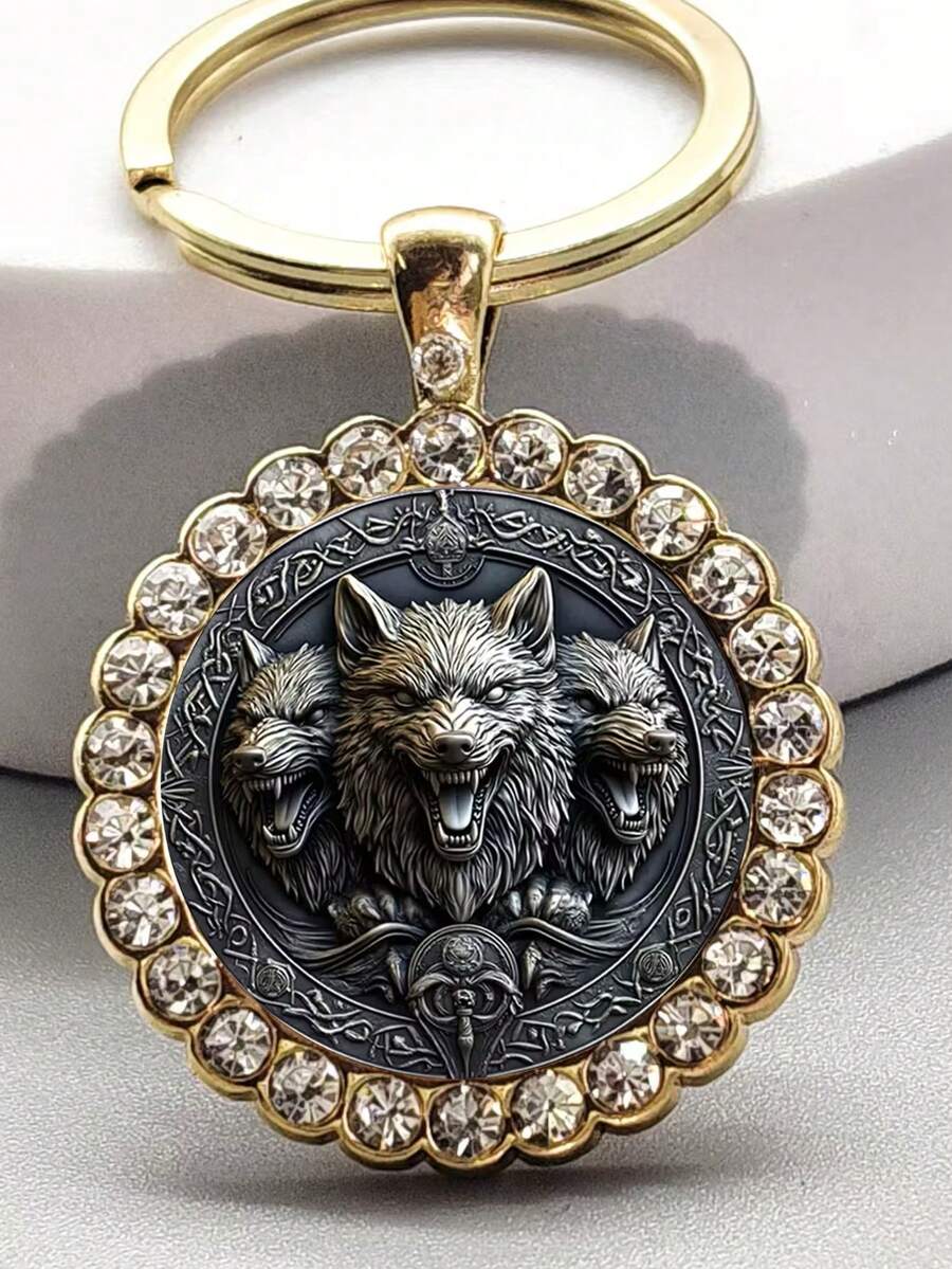 Móc khóa hình sói ba đầu bí ẩn, thích hợp để trang trí chìa khóa, túi xách, xe hơi và nhà cửa - Món quà tuyệt vời cho kỷ niệm, Halloween, Giáng sinh, Lễ Tạ ơn và cho bạn bè, gia đình.