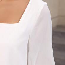 Elegant Solid Color Dress, Fashionable For Evening Dates, Daily Wear, And Vacation - White - View 6