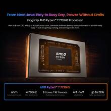 Blackview GamiBook 8 AMD R7 7735HS 16" 5000mAh Laptop LPDDR5 Windows 11Pro BT5.2 Wi-Fi 6 - Spina tipo C UE (220-240 V) - Visualizzare 4