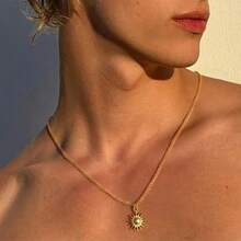 L2Sun Necklace For Men Mens Necklaces Anniversary Birsthday Gifts For Men Him Boyfriends Summer Surfer Pendant NecklacesWYF - Bạc - Xem 2