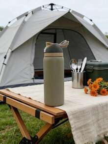 0WaIaa Light Brown Stainless Steel Cup, With A Capacity Of 32Oz(945Ml), Can Retain Heat For Up To 24H. It Can Keep Both Hot And Cold Beverages Warm, Suitable For Brewing Coffee. The Design Is Exquisite And It Is Suitable For Use In Various Occasions. - 摩卡棕 - 查看 3