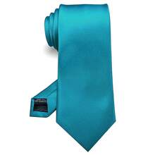 RBOCOTT Solid Color Tie Formal Necktie For Men,Teal - Teal - View 1