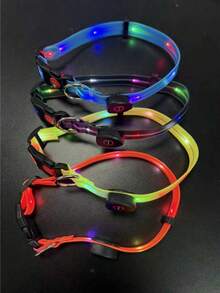 1pc LED Illuminating Colorful Pet Collar/Leash, USB Rechargeable Pet Leash, PVC Coated Webbing, Glow-In-The-Dark Dog Collar, AAA Grade High Brightness Light Source, Eye-Catching Yet Non-Dazzling, Stable Light Source, Clearly Visible, Prevent Car Accidents/Prevent Getting Lost/Prevent Scaring
