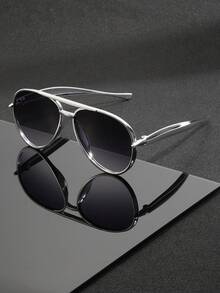 一副男士新款椭圆形休闲时尚眼镜，适合搭配时尚服饰、驾驶、街头摄影，让你成为众人瞩目的焦点 - 彩色 - 查看 5