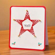 创意五角星金属切割模具，DIY剪贴簿相册和压花模板，贺卡制作工具，卡片纸切割工艺品，礼品卡制作模板模切。 - 銀色 - 查看 2