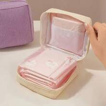 1个卫生巾收纳袋，加厚绒面卫生巾整理袋，便携迷你卫生巾袋，大容量小物件（化妆品、口红）收纳袋，旅行收纳袋 - 彩色 - 查看 8