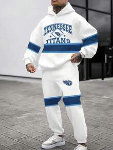 Tenne-Ssee Titans Casual Hoodie Jogging Sweatpants Tracksuit Set, Football Team Men's Tracksuit Set, Men's Game Day Hoodie Set - 彩色 - 查看 2
