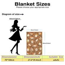 1件仓鼠图案绒毯，柔软保暖舒适的法兰绒毯，适用于沙发、床、汽车、办公室、露营，四季皆宜的礼物 - 彩色 - 查看 16