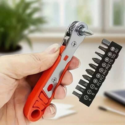 1pc Red Multifunctional Screwdriver, Mini Screwdriver Bits Suitable For Micro Screws, Fit For Narrow Space Operation, Applicable For Watch Repair, Electronics Improvement, Model Assembly, Portable Without Stand