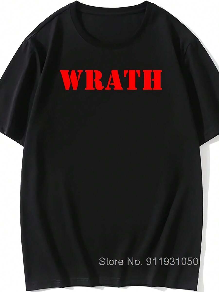 Limited WRATH Natural Selection Logo Design Graphic Men Black T-Shirt Summer Fashion Streetwear O Neck 100% Cotton Short Sleeve - Kiểu 24 - Xem 1