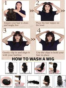 Women's Synthetic Hairpiece Top (Women's Style) Three-Card Small T-Shaped Side-Parted Bangs Hairpiece Ultra-Thin, Invisible, Natural, And Voluminous Specifically Designed To Cover Gray Hair - Multicolor - View 11