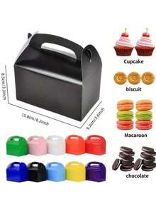 12 piezas de cajas de papel plegables para regalo, adecuadas para joyería, dulces, envasado de postres - multicolor - Ver 5