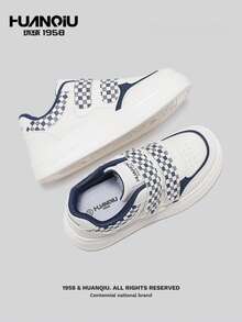 HUANQIU Women's Hook And Loop White Sneakers, Thick Sole Versatile Casual Flat Shoes, Niche Design Sporty Sneakers - Blue - View 3