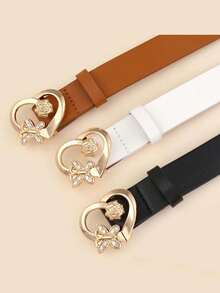 1件装女童心形水钻装饰腰带：时尚高端连衣裙/裤子配饰 - 彩色 - 查看 2