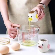 1pc Ceramic Egg Yolk & Egg White Separator, Suitable For Home Use Small Egg Filtration Separator, Kitchen Tool Baking Aid, Dishwasher (Yellow & Pink) - Multicolor - View 8