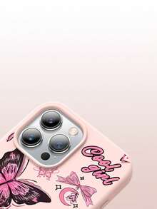 1个蝴蝶花朵图案液态硅胶防震手机壳，兼容苹果iPhone Xs/Xs Max/Xr/11/12/13/14/15/16 Pro/Pro Max/14/15/16 Plus/17，男女通用，可作为节日礼物 - 彩色 - 查看 6