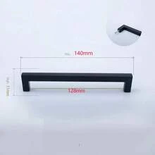 1pc Black Cabinet Handle, Matte Black T-Shaped And Square Stainless Steel Kitchen Cabinet Handle, Furniture Hardware, Door/Drawer Pull, Cabinet Knob - Black - View 9