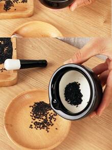 GDCZ 1 件迷你陶瓷研钵和研杵套装，小巧精致，适用于家庭厨房研磨药片、香料、大蒜，可放入洗碗机清洗