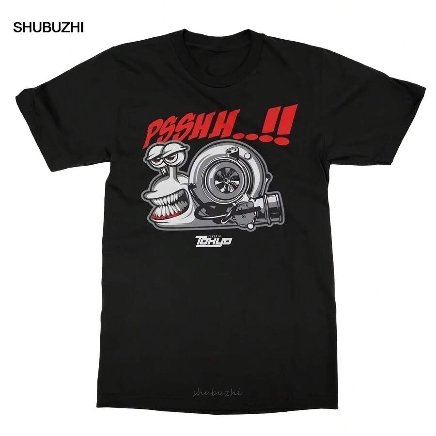 Men Clothing Men T Shirts Unisex Cotton Turbo Snail T-Shirt PSSHH High Quality Tee Shirt Male Brand Men Summer Cotton T Shirt - 黑色 - 查看 1