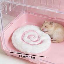 Soft Hamster Nest Pad, Hamster Round Nest, Warm Hamster Nest Pad, Small Animal All Season Bed, Pink And White, Suitable For Guinea Pigs, Hamsters, Gerbils, Ferrets, New Year Gift - Multicolor - View 2