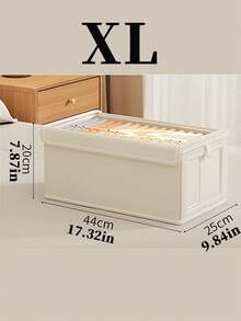 米色亚麻布收纳盒，带盖和透明窗口，可折叠，防潮材质，适用于家庭、宿舍、浴室、旅行，是理想的节日礼物，可收纳衣物、裤子、袜子、内衣、化妆品、学习用品、床上用品等，可堆叠，是衣柜整理的理想之选。 - 彩色 - 查看 17