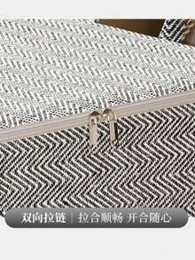 1个带盖提手的可折叠布艺收纳盒 - 节省空间的整理箱，可用于收纳衣物、毯子、床上用品和玩具 - 耐用的衣柜收纳篮，适用于家庭、卧室、宿舍或衣橱，也适合存放衣物和床下物品 - 灰色 - 查看 8