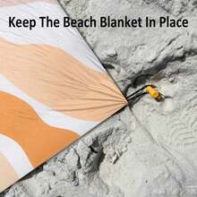 1 Set 83"X79" (210x200cm) Beach Blanket, With Portable Hooks And Spikes, Large Oversized Beach Mat, Waterproof And Sandproof Outdoor Floor Mat, Storable Foldable Picnic Mats, Beach Towel, Quick-Drying Moisture-Proof Mat, Blue Pink Floral Design, Wear-Resistant Polyester Material, Compact And Lightweight Beach Accessories, Comfortable Family Picnic Mats, Summer Family Party Supplies, For 2-8 Adults Travel Park Camping Hiking Holiday Concert Crawling Mat - 彩色 - 查看 4