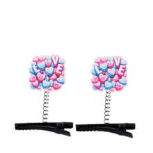 2pcs Couple Hair Clips Valentine's Day Matching Heart Hair Barrettes For Lovers - Multicolor - View 12