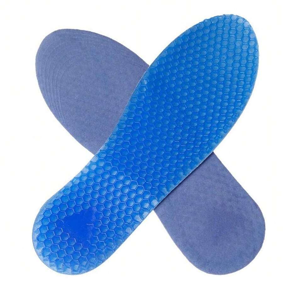 1Pair Blue Silicone Gel Reusable Honeycomb Full Length Non Slip Comfort Sports Insole Air Cushion Damping Shoe Pad Cushion Shoe Inserts For Men Women (Large) - màu xanh da trời - Xem 1