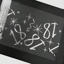 18岁生日桌旗，金色数字18和星星图案，复古18岁生日派对餐桌装饰，金色网纱桌裙，生日派对和宴会 - 彩色 - 查看 9