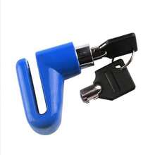 1 pieza Candado de bicicleta de montaña azul/negro, Candado de disco de freno para motocicleta, Candado de antirrobo para vehículo eléctrico, Accesorio de candado de disco de freno - Azul - Ver 10