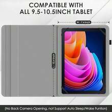 DETUOSI - Funda universal para tablet de 10 pulgadas, funda protectora para tablet Android de 10.1 pulgadas, funda protectora para tablet de 9.6 a 10.5 pulgadas, funda de piel sintética para tablet - / - Ver 2