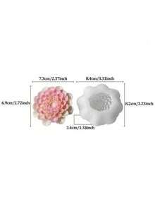 1个花卉硅胶模具（牡丹/玫瑰） - 必备耐用手工工具，易于脱模 | 适用于蜡烛制作（凝胶蜡/圣诞/生日/婚礼蜡烛）、石膏/粘土/树脂工艺品、蛋糕装饰 | 非常适合节日装饰、家居装饰和手工礼品 - 白色 - 查看 8