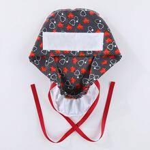 1pc Long Hair Nurse Cap, Women's Surgical Cap, Printed Work Hat With Sweatband, Elastic Bowknot Design, Suitable For Nurses, Beauty Salons, Dentists, Veterinarians, Casual Polyester Bowknot Work Cap, Nursing Accessories, Women Surgical Cap, Long Hair Cap, Suitable For School, Office, Home, All Seasons - Multicolor - View 4
