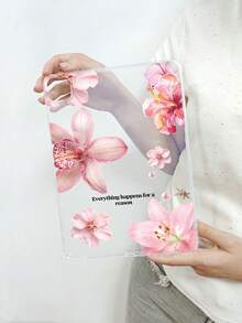 透明粉色花卉 iPad 保护套 - 时尚保护套，带有励志名言，优雅的保护性设计，兼容 iPad Pro 11、iPad Air 2、iPad Air 第五代 2022、iPad Air 11 英寸 (M2)-2024、iPad Air 11 英寸 (M3) 2025，适合个人使用、送礼和夏季场合 - 彩色 - 查看 31
