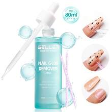 Gellen 80毫升美甲胶水卸除剂，适用于按压式美甲、UV胶水，升级版透明美甲胶水，适用于亚克力甲片，不含丙酮，温和卸除假甲片，无异味，易于卸除，不适用于凝胶指甲油 - 80毫升 - 查看 1