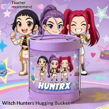 New KpopDemonHuntes Witch Hunting Girl Group Hug Bucket Stationery Gift Set, Student Learning Gift, Birthday Gift, Back To School Gift, Valentine's Day Gift - Multicolor - View 2