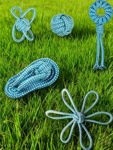 5pcs/Set Pet Rope Knot Toys Set: Chew Resistant, Teeth Cleaning + Assorted Styles, Easy Interactive Play - Multicolor - View 12