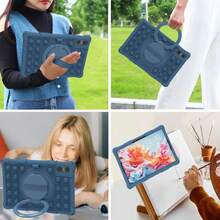 Camynra 1件耐衝擊平板保護殼，適用於iPad，卡通泡泡設計，附肩帶與筆，適用於M10 3rd Gen 10.6", M10 FHD Plus, TB-X606 2nd Gen 10.3", Honor Pad X8a, X9 2023 11.5", MatePad SE 11", Pad SE 11", Galaxy Tab A9, Tab A11 8.7" 2025, A9 Plus, A11 Plus, S10fe, S9fe (不含平板) - 深藍 - 查看 2