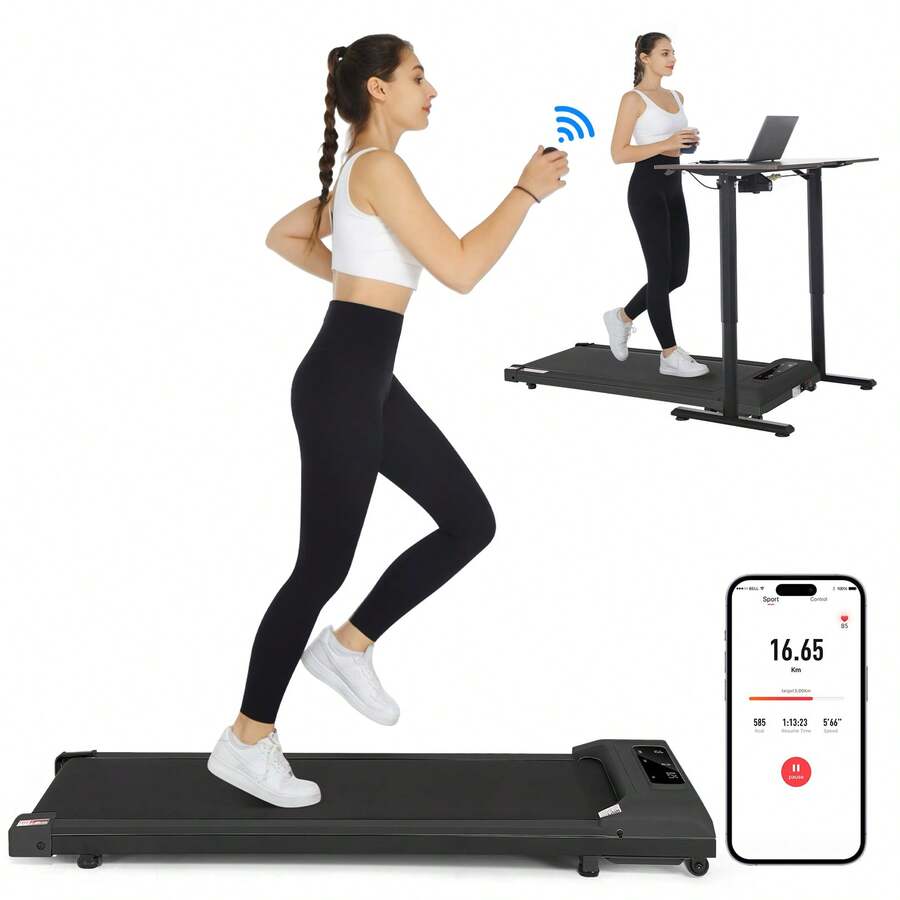 Ancheer Walking Pad Treadmill, Remote Controlled Under Desk Treadmill Quiet With LED Display, Installation-Free For Home Office - View 1