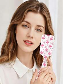 1pc Classic European Style Animal Series Air Cushion Comb, Featuring Elegant European Style Animal, Lucky Bird, Flamingo Pattern Design, Straight Hair Comb, Made Of PC+TPU Material