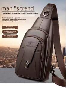 高档男士斜挎包 | 新品批发 | 高品质通勤斜挎包 | 水壶包 | 大容量斜挎包 | 竖款手提包 | 多口袋胸包/腰包 | 黑棕色复古手拿包 - 彩色 - 查看 2