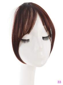 Elegant Clip-On Bangs Wig - Synthetic Fiber, Natural Look, No Adhesive Needed, Perfect For Daily Styling And Forehead Coverage, Suitable For All Races Women With Natural Wavy Hair - Multicolor - View 14