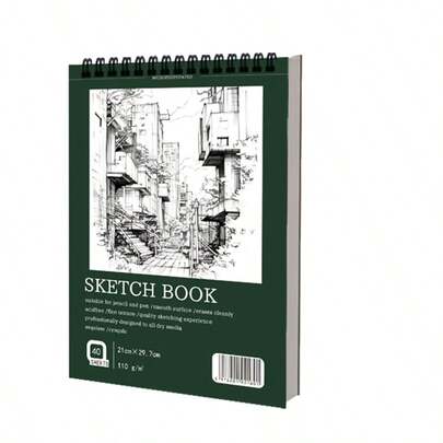 Bloc de dibujo de 9 x 12 pulgadas, con espiral superior, 1 paquete de 40 hojas (68 libras/100 g/m²), cuaderno de bocetos libre de ácido, papel para dibujo y escritura, adecuado para adultos, principiantes y artistas